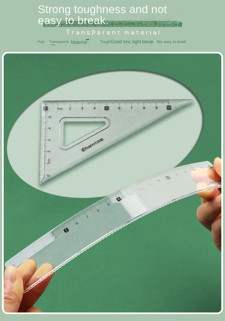 4pcs/7pcs Geometric Mathematical Drawing Tool Set Multi-functional Compass Protractor Ruler Eraser