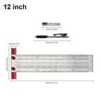 6/12 Inch Line Ruler Precision Marking 1/ 64" T Rule Woodworking Tools Stainless Steel Positioning Scribe Gauge with Marking Pen