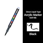 GUANGNA 16 Colors Direct-liquid Acrylic Paint Pens Brush Marker Pen for Rock Painting Stone Ceramic DIY Art Supplies Stationery
