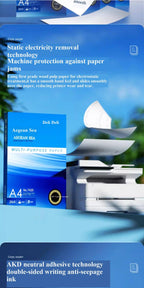 1 Pack 500 Sheets Deli A4 Multi-purpose Paper 70/80g Aegean Sea Series Copy Printing Paper 7420/7433