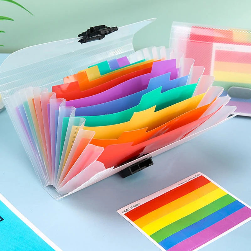 1pc A6 Expanding File Organizer 13-Pockets, Accordion Folder with Button Closure for Documents Receipts Cards, Document Wallet