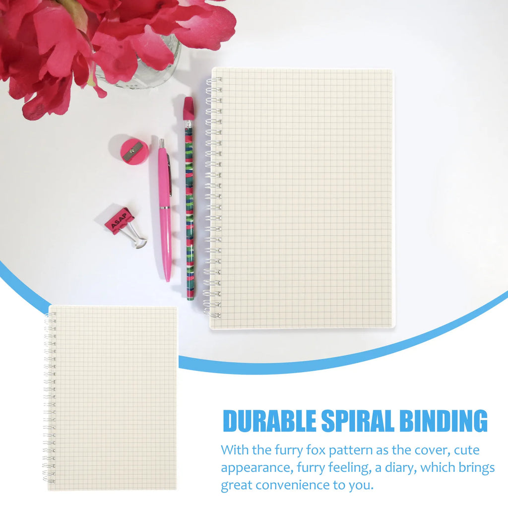 2Pcs Spiral Math Notebooks Graph Note Pads for School Office Daily Planner Journal Math Notepad Students Coil Notepad