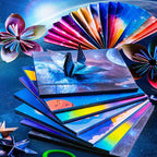 Bview Art 50 Sheets 15x15cm Colorful Square Origami Easy Fold for Folding Double-Sided DIY Handcrafts Paper for School Kids Item