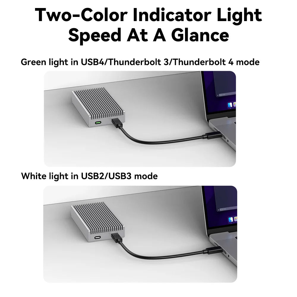 40Gbps M.2 NVMe USB 4.0 SSD Enclosure Thunderbolt USB-C SSD Case Compatible with USB 3.2/3.1/3.0 For Macbook iPad iPhone Case