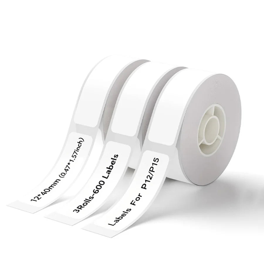 Marklife 3Rolls Labels P15 Thermal Label Adhesive Sticker Thermal Tape For P15,P12,D30,M110,M220,M1,Label Home Use, Business