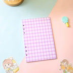 Cute Color Grid A5 A6 Loose Leaf Notebook Refill Spiral Binder Index Inner Page Item Paper Stationery