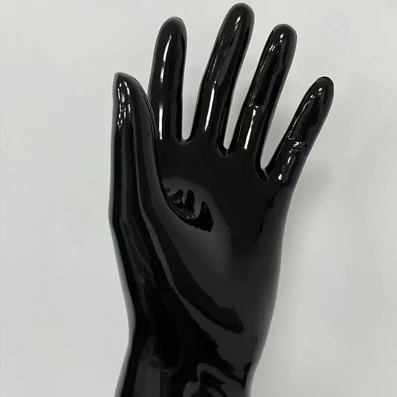 Chlorinated Latex Gloves One-piece High Elastic Black