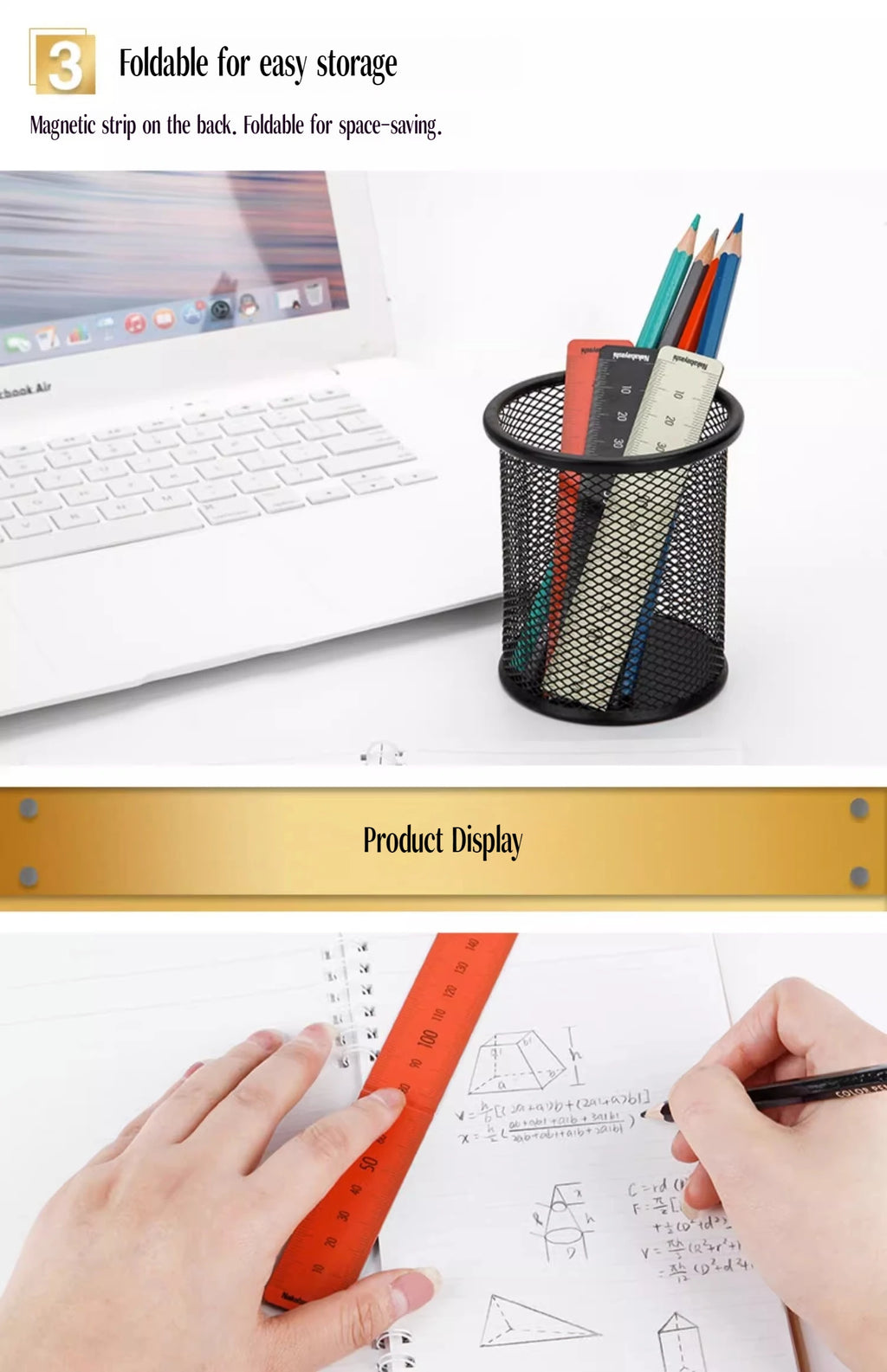150/250mm Bookmark Rulers Flexible Folding Soft Magnetic Ruler Protable Foldable Pvc Magnetic Rulers Art Tools School Supplies
