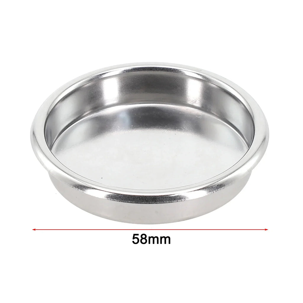 1pc Coffee Blind Filter Basket 51 58mm StainlessSteel Non Pressurized Filter Cup For Backwashing In Semiautomatic Coffee Machine