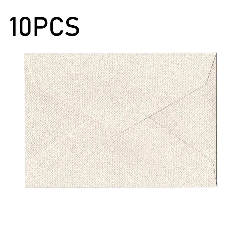 10pcs Window Envelopes for Letters DIY Handmade Gift Packaging Bag Wedding Party Invitation Card Cover Linen Texture Envelopes