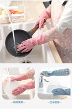 Waterproof Rubber Latex Velvet Gloves, Durable, Cleaning, Washing Clothes, Household, Kitchen, Winter