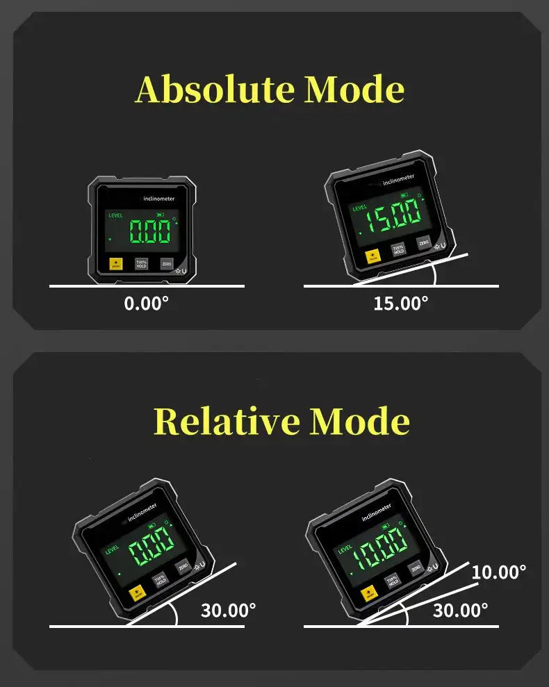 4-Side Magnetic Digital Angle Gauge With Laser Electronic Protractor Horizontometer Inclinometer Angle Ruler Slope Measuring