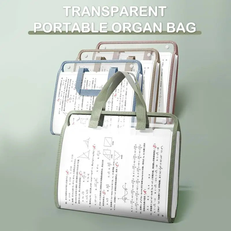 A4 Portable Accordion File Organizer, 13 Pocket Expanding Document Folder for Business School Office Student Supplies