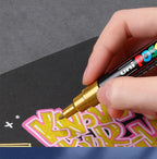 1pcs Japan UNI POSCA Marker Pen PC-1M/3M/5M POP Poster Graffiti Permanent Acrylic Marker White Black Gold Silver Art Supplies