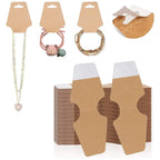 50Pcs Blank Necklace Bracelet Display Foldable Adhesive Price Tag Holder Cards Packaging For Jewelry Small Businesses Supplies