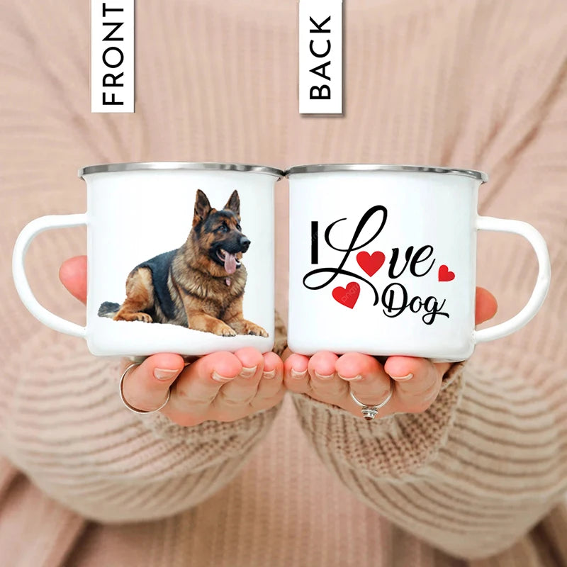 Customized Enamel Mug Print with LOGO Photo and Text, Office Water Cups, Personalize Name, Breakfast Milk Tea Coffee Cup, 350ml