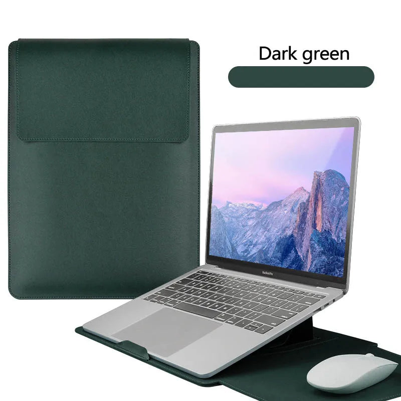 PU Leather Laptop Computer Sleeve Case Bag Stand Cover Pouch Man Women 13 14 15 15.6 16 inch for Macbook Air Samsung HP Lenovo