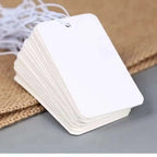 200pcs Hanging Ornaments Card With Elastic Rope Tag White Cardboard Blank Price Label 3cm X 4cm