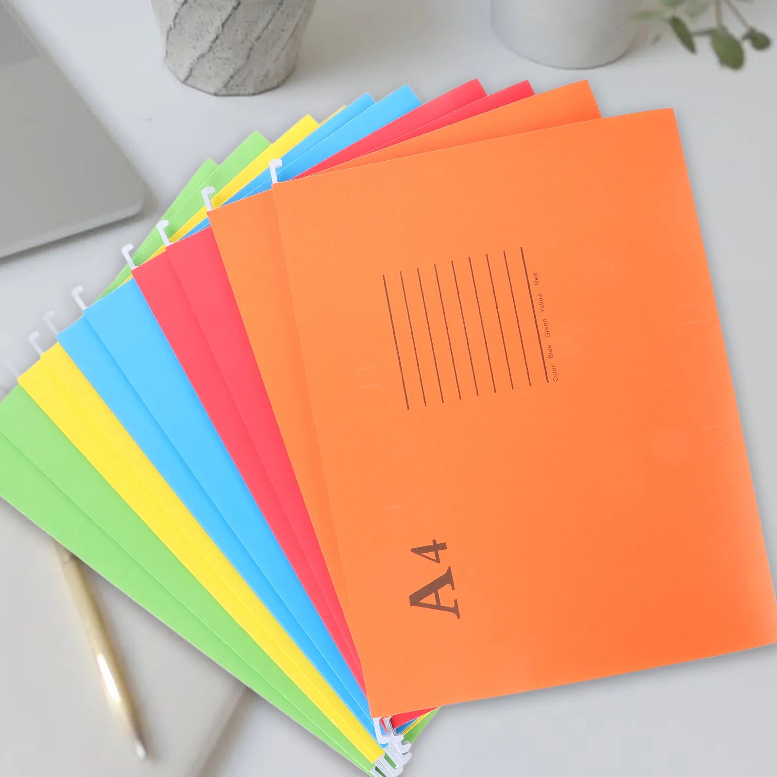 10Pcs A4 File Folder Hanging File Holder Suspension Organizer Colorful Office Document Storage Wide Archive