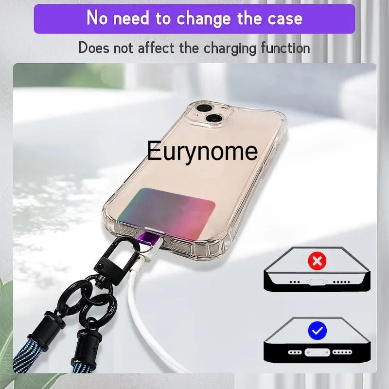 Phone Lanyard Adjustable 1 Cm Diameter Outdoor Universal Case Crossbody Shoulder Card Neck Cord Clip Hang Anti-lost Wrist Strap