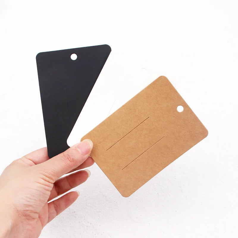 50pcs 7*10cm Barrettes Hairpins Packing Cards Kraft Paper Card For Hair Accessories Display Card Hair Clip Packaging Price Tags