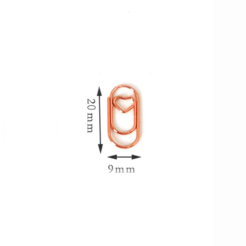 Kit 50pcs Mini Metal Heart Clips Office Supplies Paper Clip