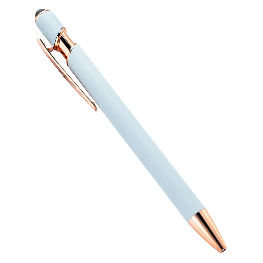 5-10 Pack 2-in-1 Stylus Pen, Retractable Ballpoint Pen w/ Stylus Tip for Touch Screen, Metal, 1.0mm Black Ink