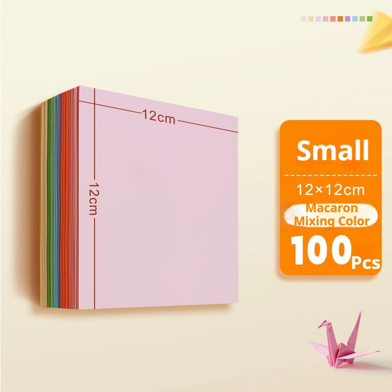 100/200/300pcs Square Origami Paper Double Sides Solid Color Folding Paper Multicolor Kids Handmade DIY Scrapbooking Craft Decor