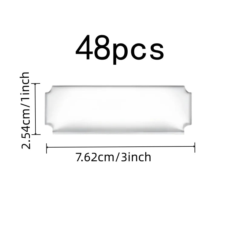 48 pcs Silver Customizable Name Cards, Self-Adhesive Backing, Business Event Badges School Classroom ID