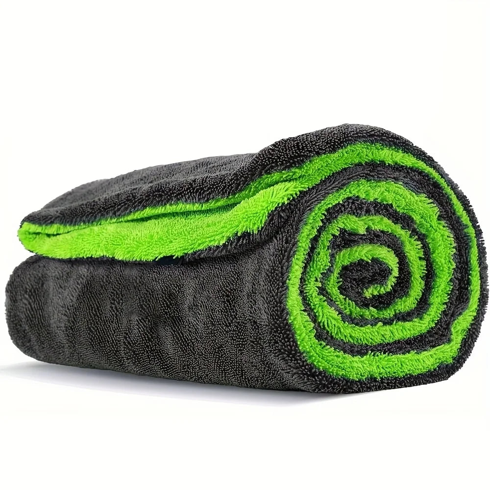 1400GSM Full-Size SUV Truck Drying Towel Double-Sided Microfiber, Twisted Yarn Technology, High Absorbency And Scratch-Resistant