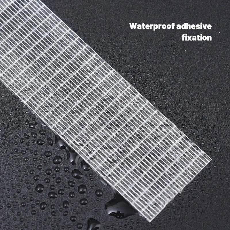 20M Strong Fixation Mesh Tape Transparent Single Side Adhesive Seal Grid Tape Waterproof Strapping Packaging Fiberglass Tapes