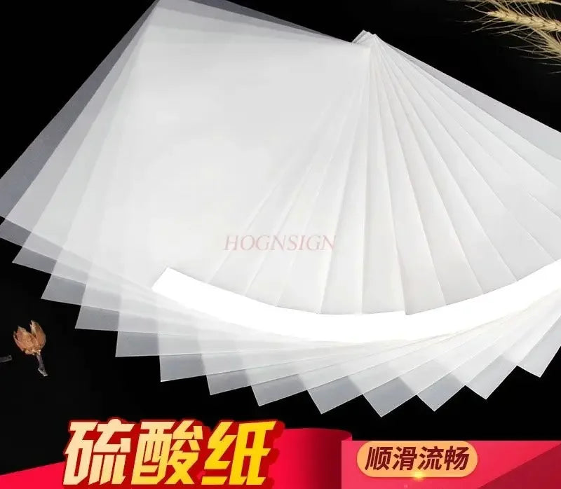 100sheets Sulfuric acid paper tracing paper, thickened plate making transfer paper, fountain pen copying paper, drawing