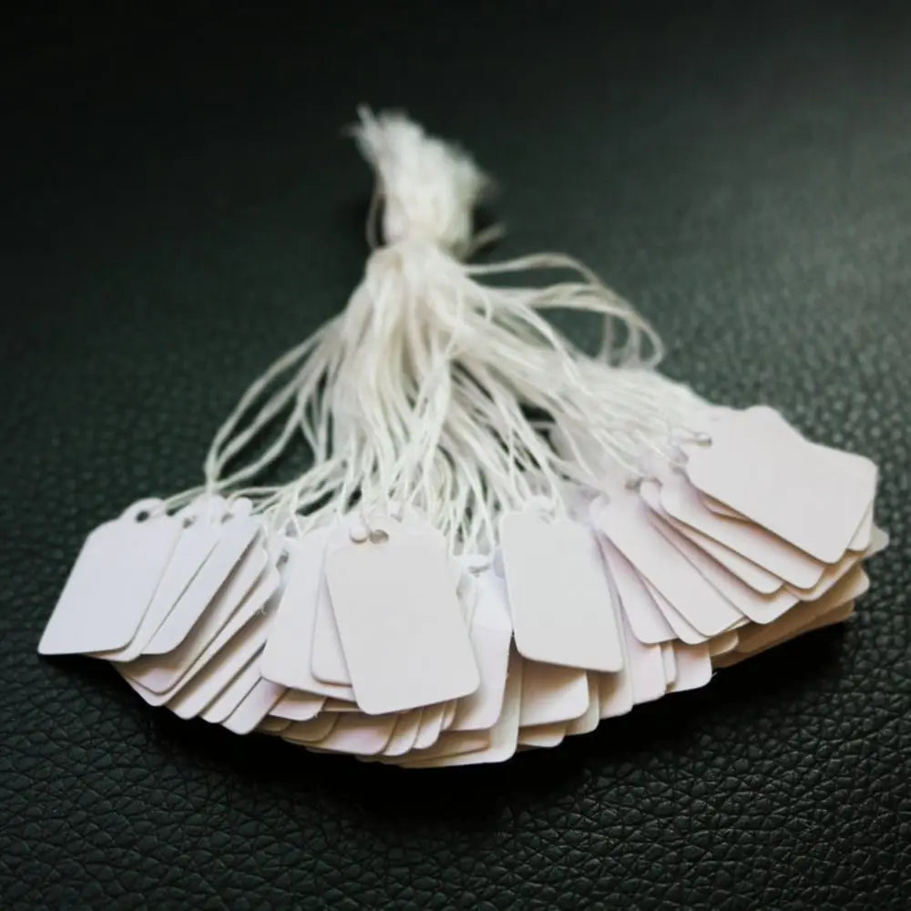 100PCS Round Rectangle Gold/Silver Edge Retail Supplies Display Tool Hanging Tags Jewelry Price Labels Jewellery Hangtags