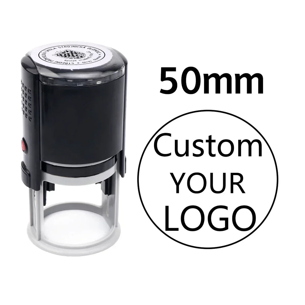 Custom Self-Inking Stamp 25/30/40/50mm Round LOGO Design Personalized Text Press-type Inking Stamp for Wedding Invitation Envelo