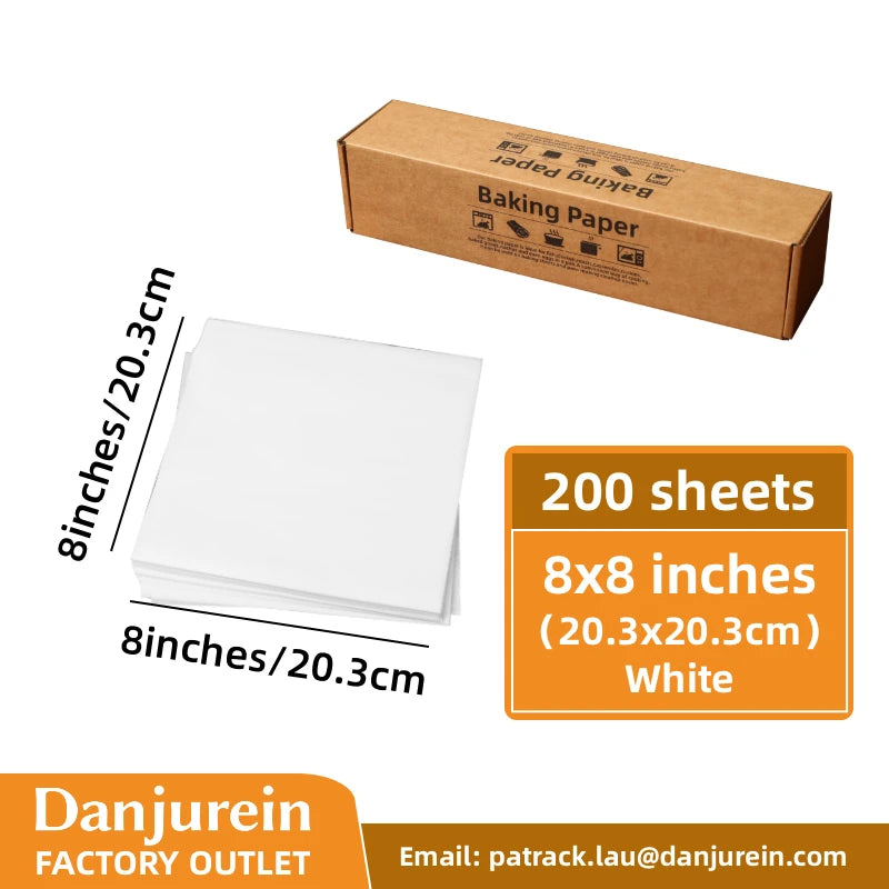 Parchment Paper Baking Paper Non-Stick Precut Square 4” to 12” Baking Sheets Oven Grilling Air Fryer Steaming Bread Cake Cookie