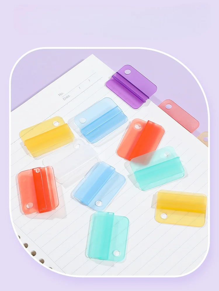 5pcs Plastic Index Clip Colorful Multi-function Bookmark Clip Transparent File Classification File Classification Clamp