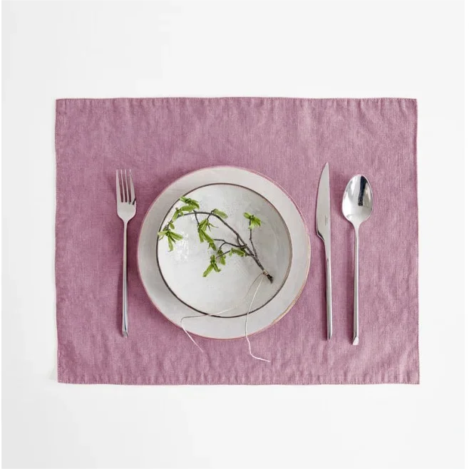 High Quality 100% Linen Napkins Restaurant Wedding Dinner Solid Color Cloth Pure Linen Classical Custom Home Table Napkin