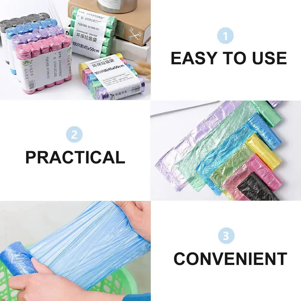 5 Rolls/pack Household Disposable Trash Pouch Small Trash Bags Kitchen Storage Garbage Bags Cleaning Waste Bag Plastic Bag
