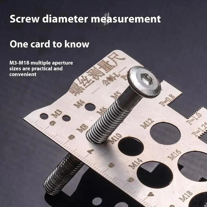 NEW Screw Thread Pitch Gauge Ruler Measuring Tool Bolt Nut Metric Machining Threads Screw Cutting Gauge Angle Model Measuring