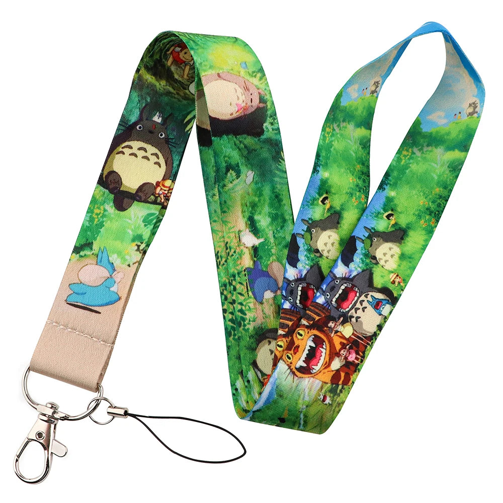 Anime Movie Lanyard Cute Cat Card Holder Neck Strap for Key ID Card Phone Straps Badge Holder Keyrings Cosplay Accessories Gifts