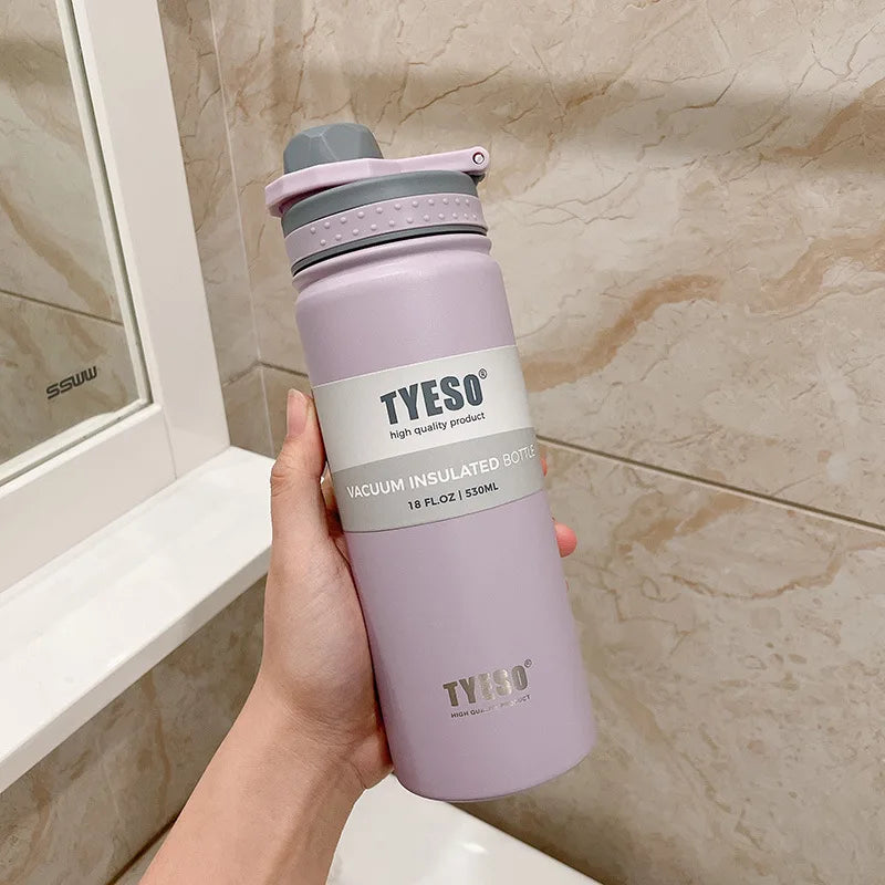 TYESO 600/750ML Thermos Bottle Stainless Steel Vacuum Flask Travel Cup Insulated Water Bottle Sport Thermal Mug Hot & Cold Mug