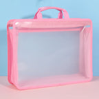 Transparent A4 Handbag Six Colors Large Capacity Waterproof Documents Students Business Portable Bag