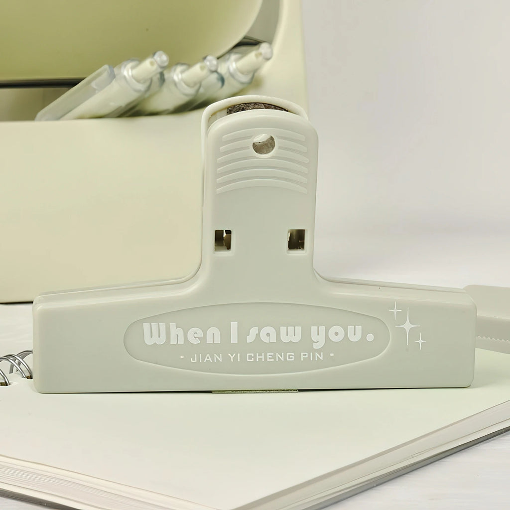 1pcs When I Saw You White Paper Clip Large Binder Clips Diary Page Marker Office School Binding Tools Bag Accessories A7871