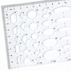 Transparent drawing size square square ruler hexagonal triangle ruler drawing design ruler scale line