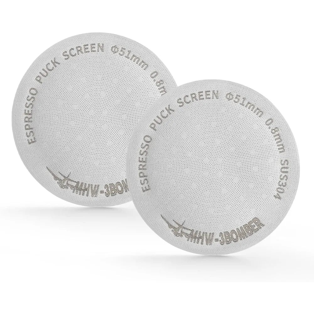 51mm Espresso Puck Screen Metal Coffee Filter Reusable Espresso Filters for 54mm Portafilter Basket 0.8mm Thickness