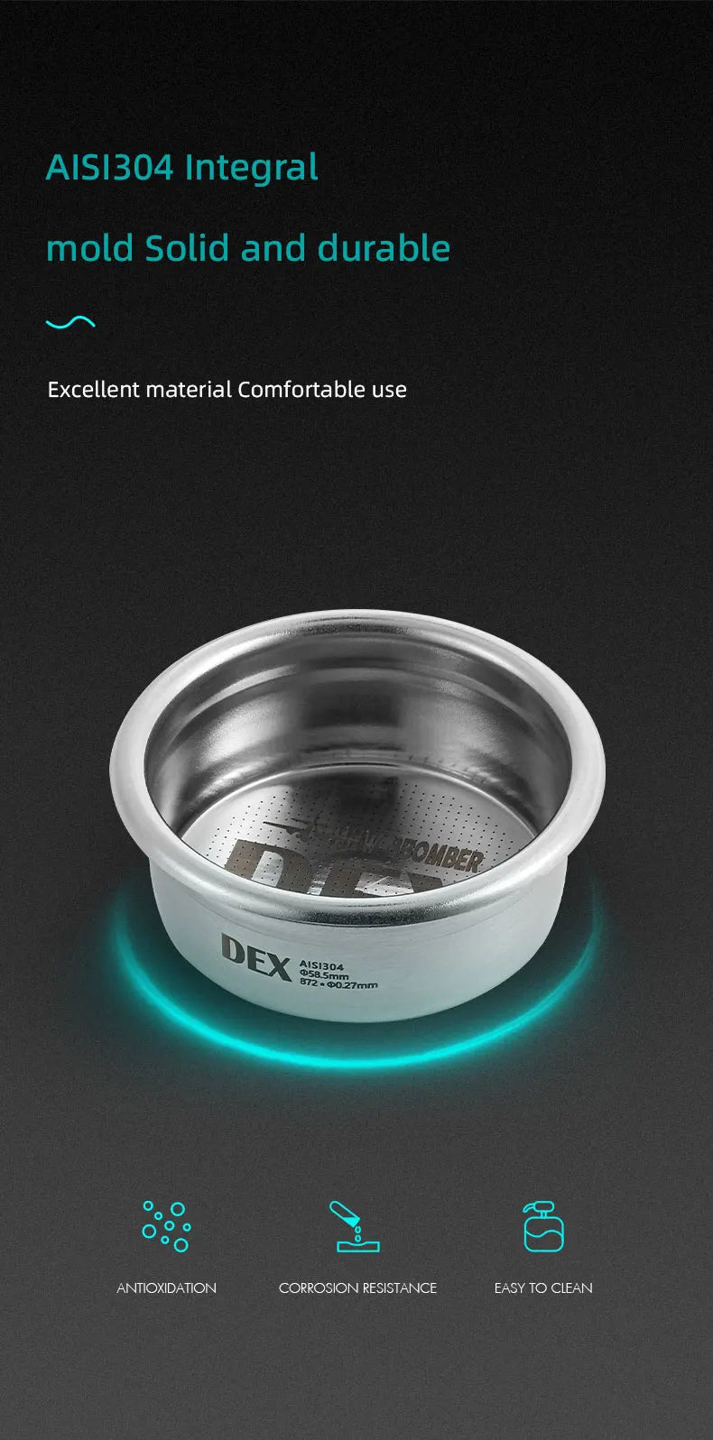58.5mm Espresso Filter Baskets 15-20g Coffee Basket with Puck Screen Fit 58mm Espresso Portafilters Coffee Machine Accessories