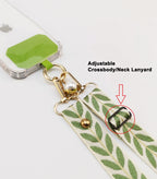 Adjustable Crossbody Long Mobile Phone Lanyard Wide Cloth Neckband Strap Rope Women's Pearl Hanging Ornaments Anti-Lost Lanyard