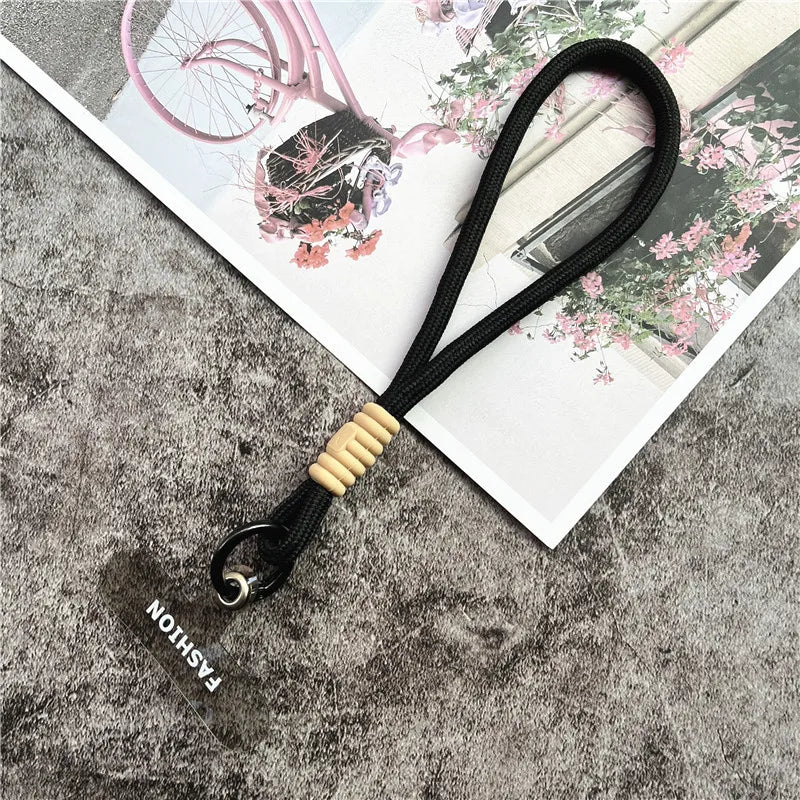 Cellphone Strap Candy Color Rope for Cards Metal Keyring Wrist Lanyard Keychain Portable Cellular Pendant Premium Hand Strap