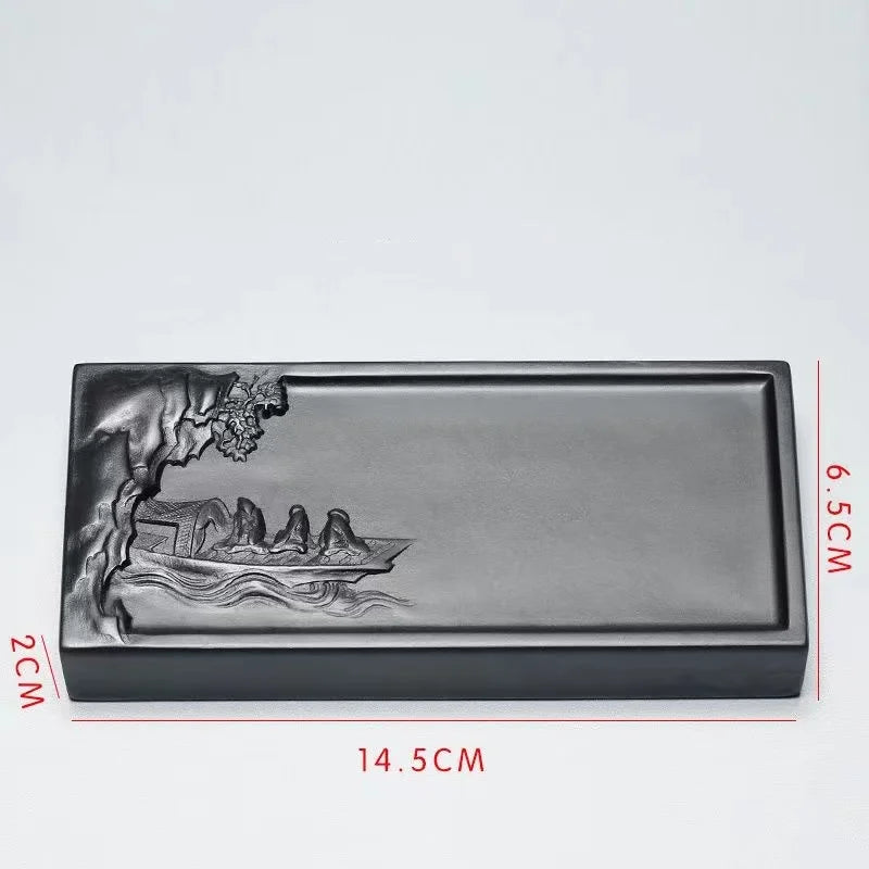 6 Inch 8 inch anhui Handmade Inkstone Water Ripple Ink Stone Natural Inkstone Traditional Painting Calligraphy Special Ink Stone