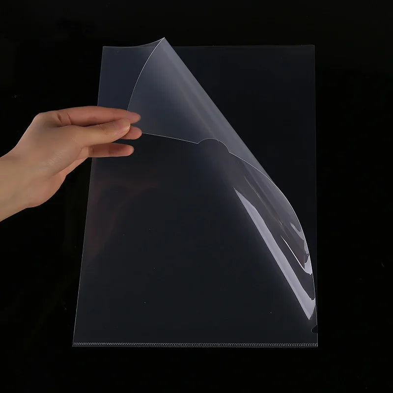 10pcs L-Type A4 Folder Monolithic Folder File Protective Cover Transparent File Envelope Folder